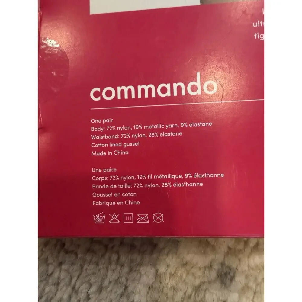 Commando The Glitter Sheer Tights Black Sz S $48 NIB NWT